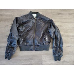 Niko and Bomber Jacket Cropped In Black Japan Size 3. Measures Small. EUC